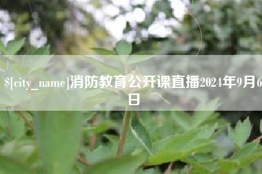 万宁消防教育公开课直播2024年9月6日