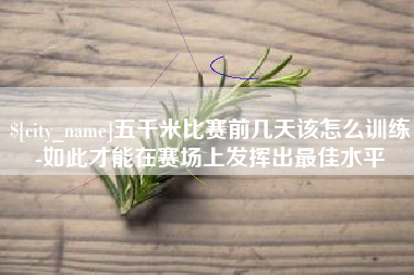 万宁五千米比赛前几天该怎么训练-如此才能在赛场上发挥出最佳水平