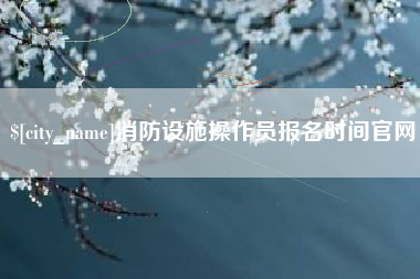 万宁消防设施操作员报名时间官网