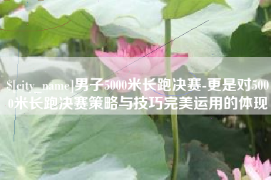 万宁男子5000米长跑决赛-更是对5000米长跑决赛策略与技巧完美运用的体现