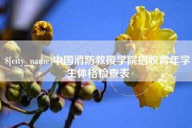 万宁中国消防救援学院招收青年学生体格检查表